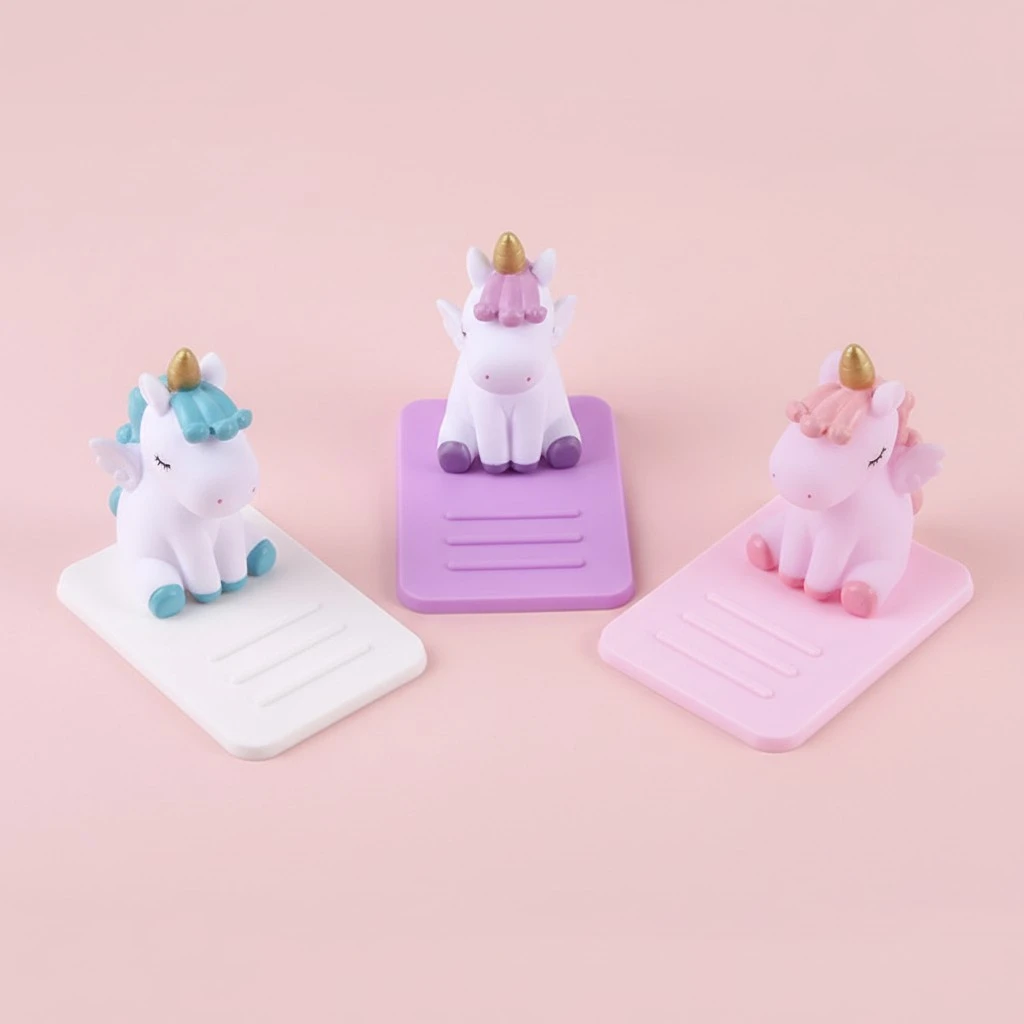 Creative Unicorn Phone Holder Novelty Desktop Cell Phone Stand Bracket (Purple)