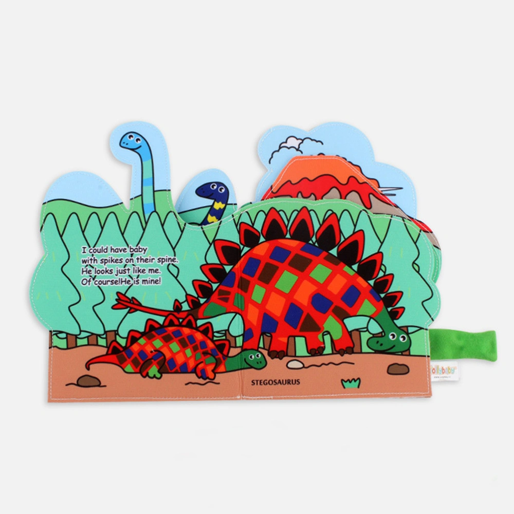 1pc Baby's First Cloth Book Fabric Book Early Educational Animal Preschool Learning Book for Kids(Dinosaur Pattern)