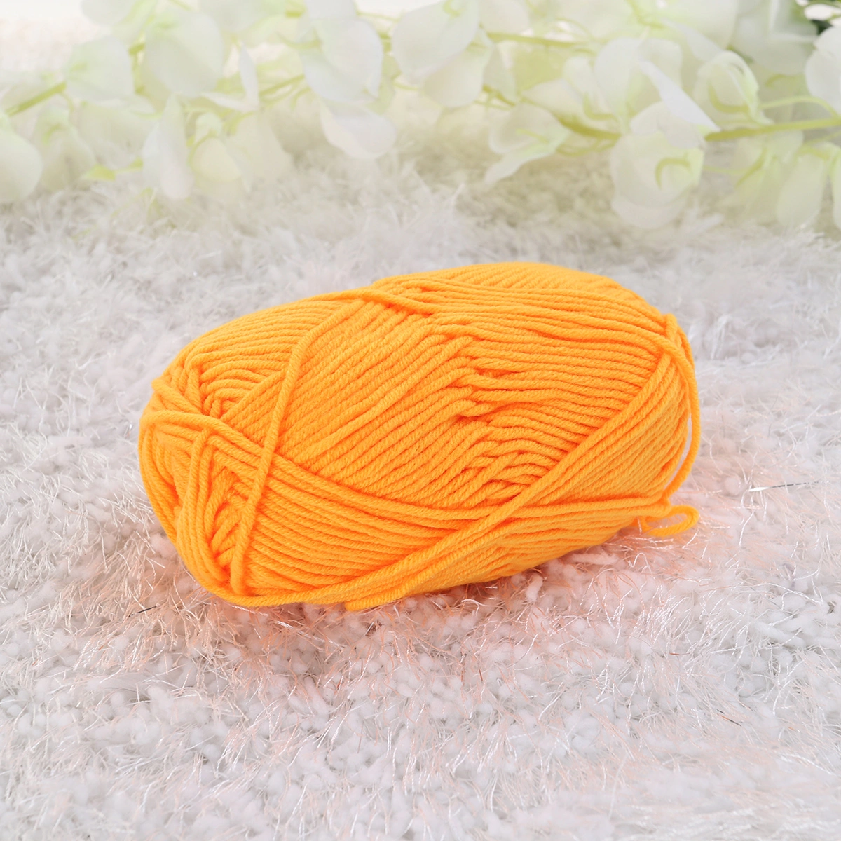50g Milk Cotton Yarn Cotton Chunky Hand-woven Crochet Knitting Wool Yarn Warm Yarn for Sweaters Hats Scarves DIY (Golden)