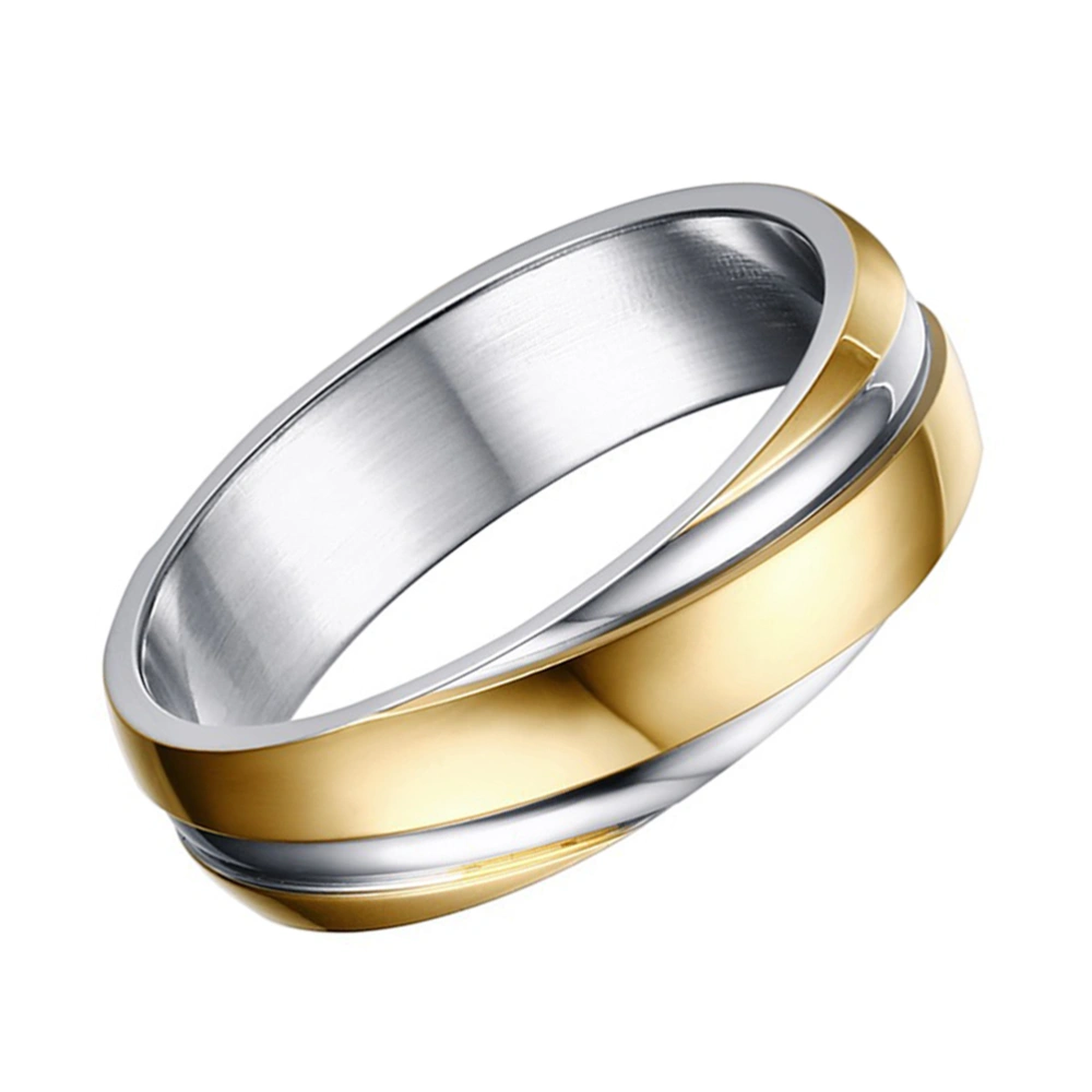 Simple Twill Pattern Electric Gold-plated Ring Delicate Ring for Men Decoration No.13