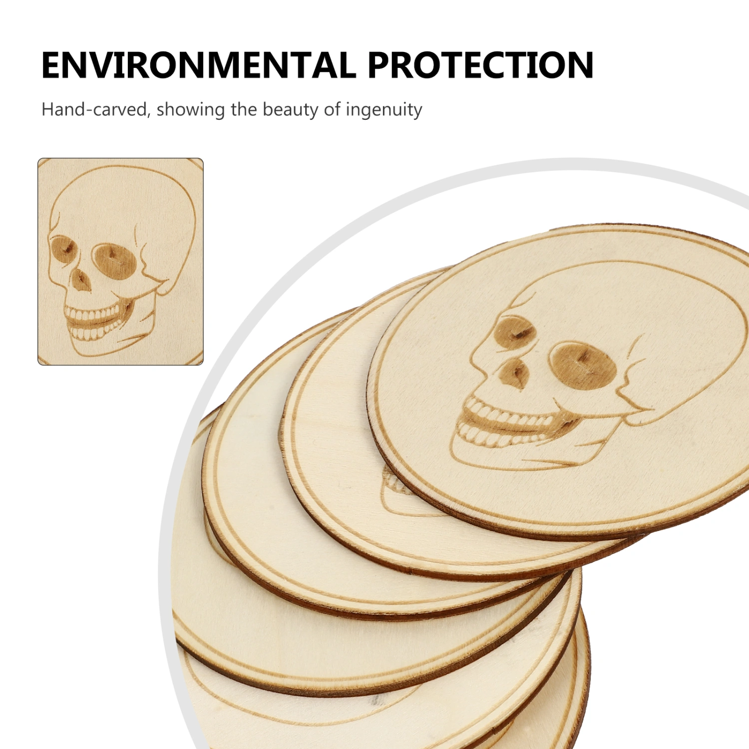 6pcs Halloween Skull Coasters Practical Heat Insulation Pads for Halloween