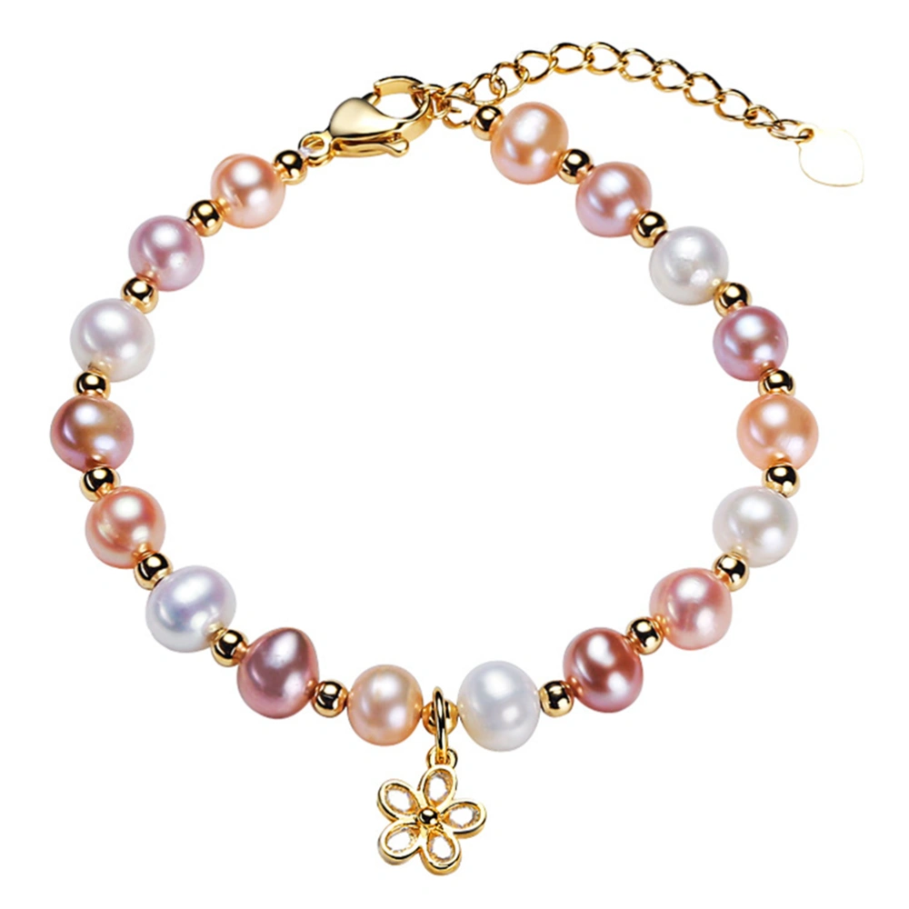 Colorful Freshwater Pearl Bracelet Flower Pendant Pearl Bracelet for Women