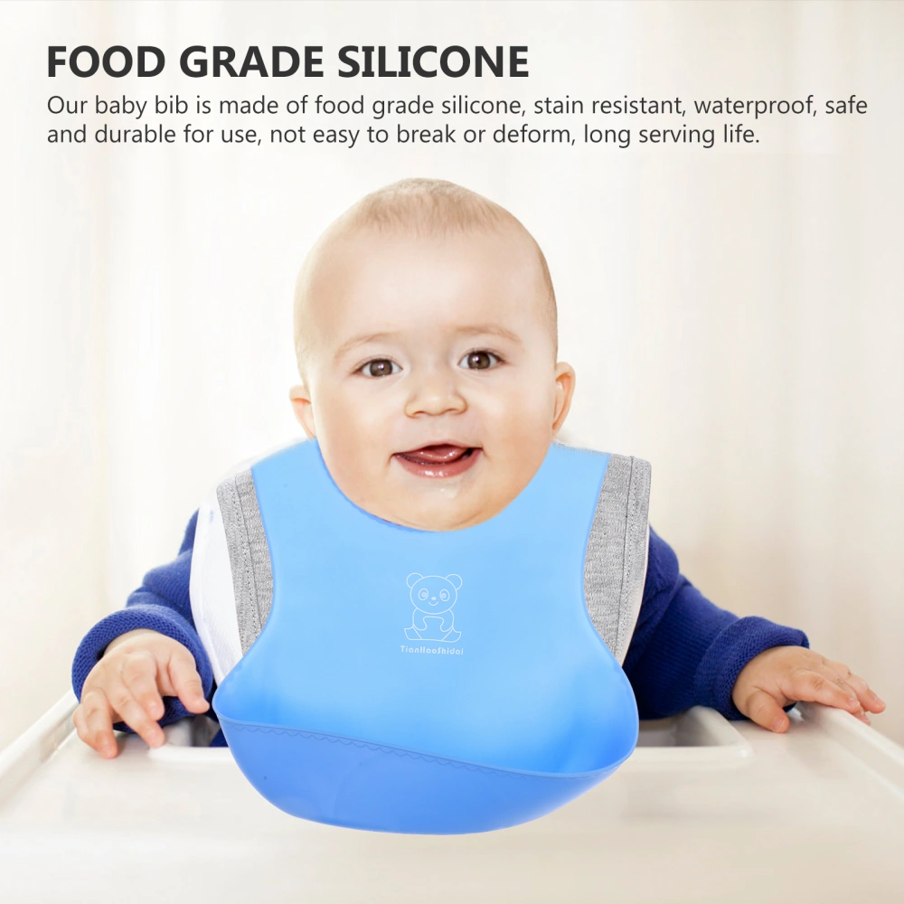 Silicone Bib for Baby Toddler Adjustable Waterproof Baby Boy Girl Feeding Bib