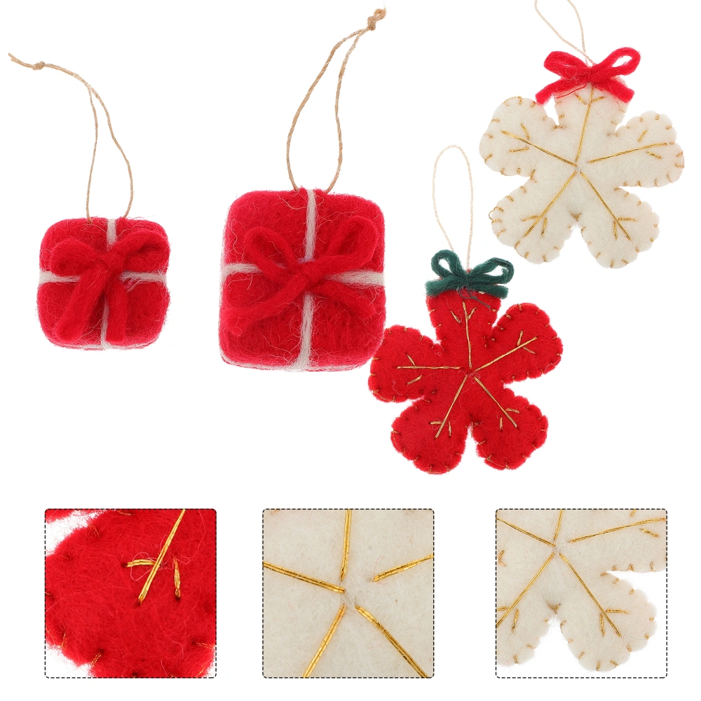 4pcs Christmas Gift Bag Snowflake Ornaments Christmas Tree Hanging Pendants