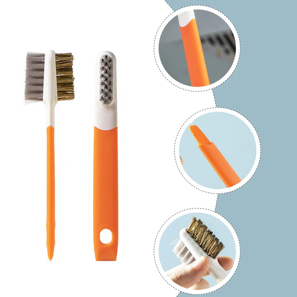 2pcs Kitchen Gas Stove Cleaning Brushes Wire Brushes Stove Cleaning Tools (Orange)