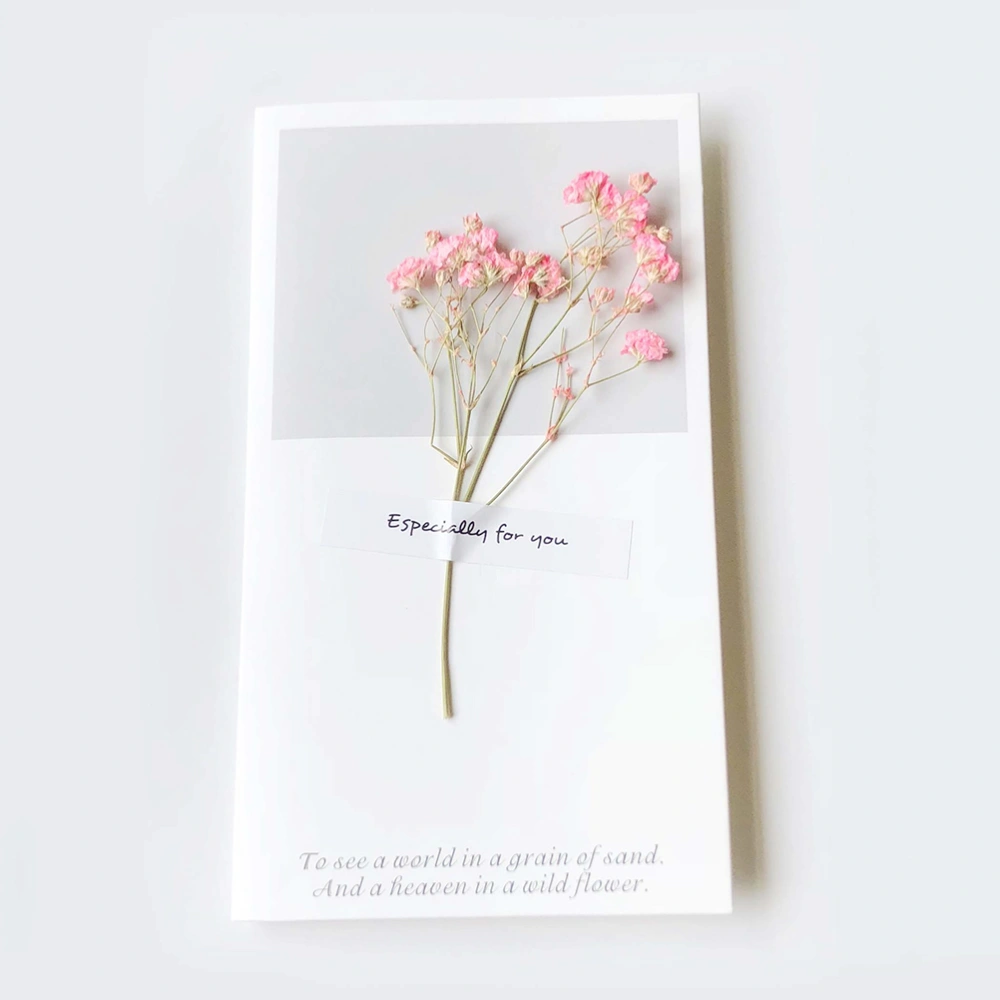 12pcs Teachers' Day Gift Valentine's Day Dried Flower Greeting Cards (Random Style)