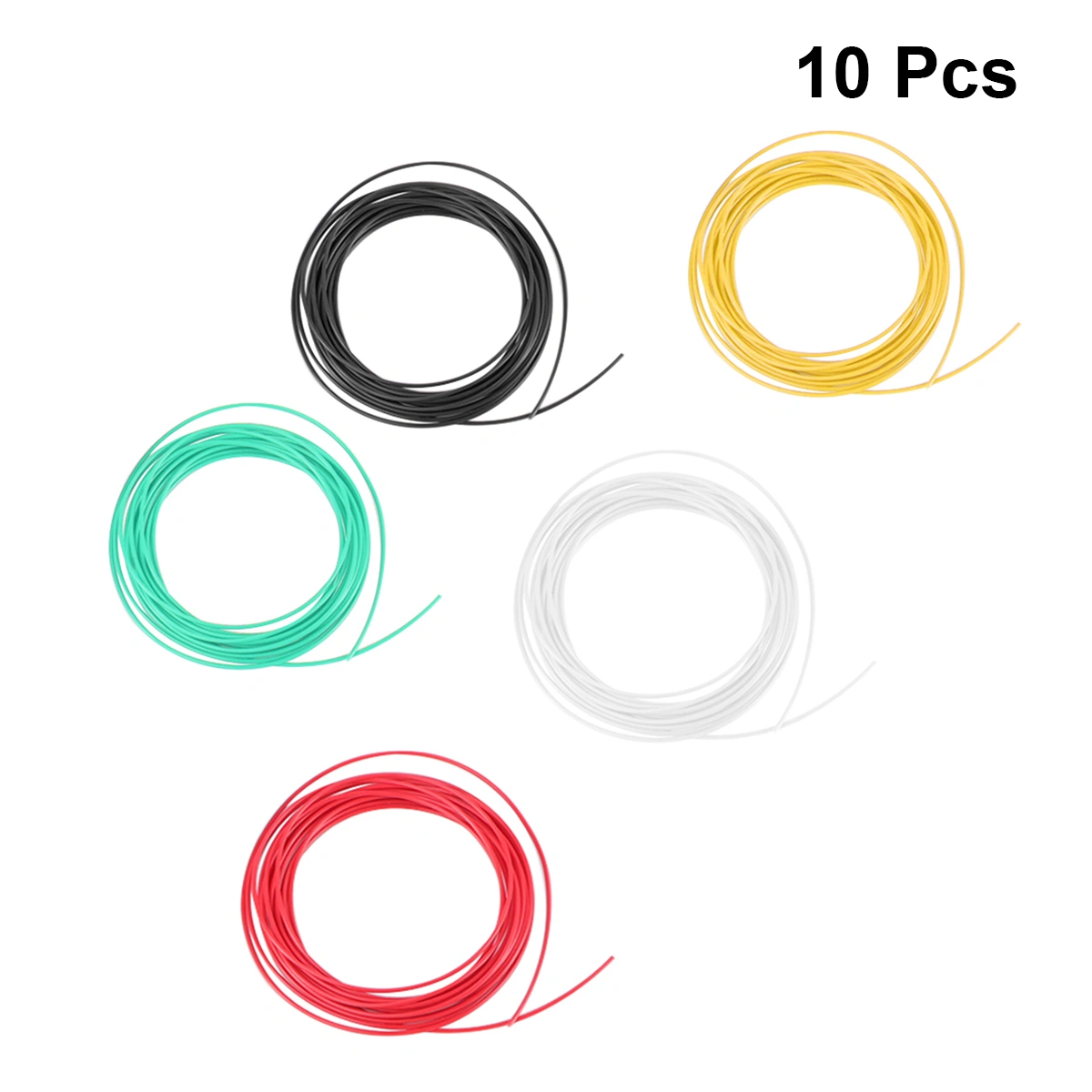 5pcs 1.75mm 3D Printing Pen Filament Refills PLA Filament Refill (ABS 5M Black, White, Yellow, Red and Green)