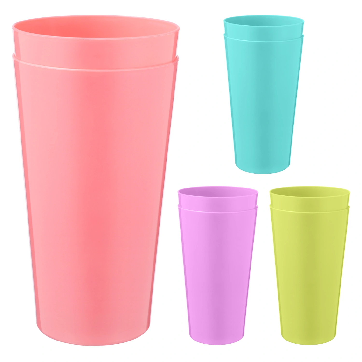 WINOMO Water Drinking Tumblers Reusable Water Cups Plastic Cups Beverage Tumblers Household Cups (Mixed Color)