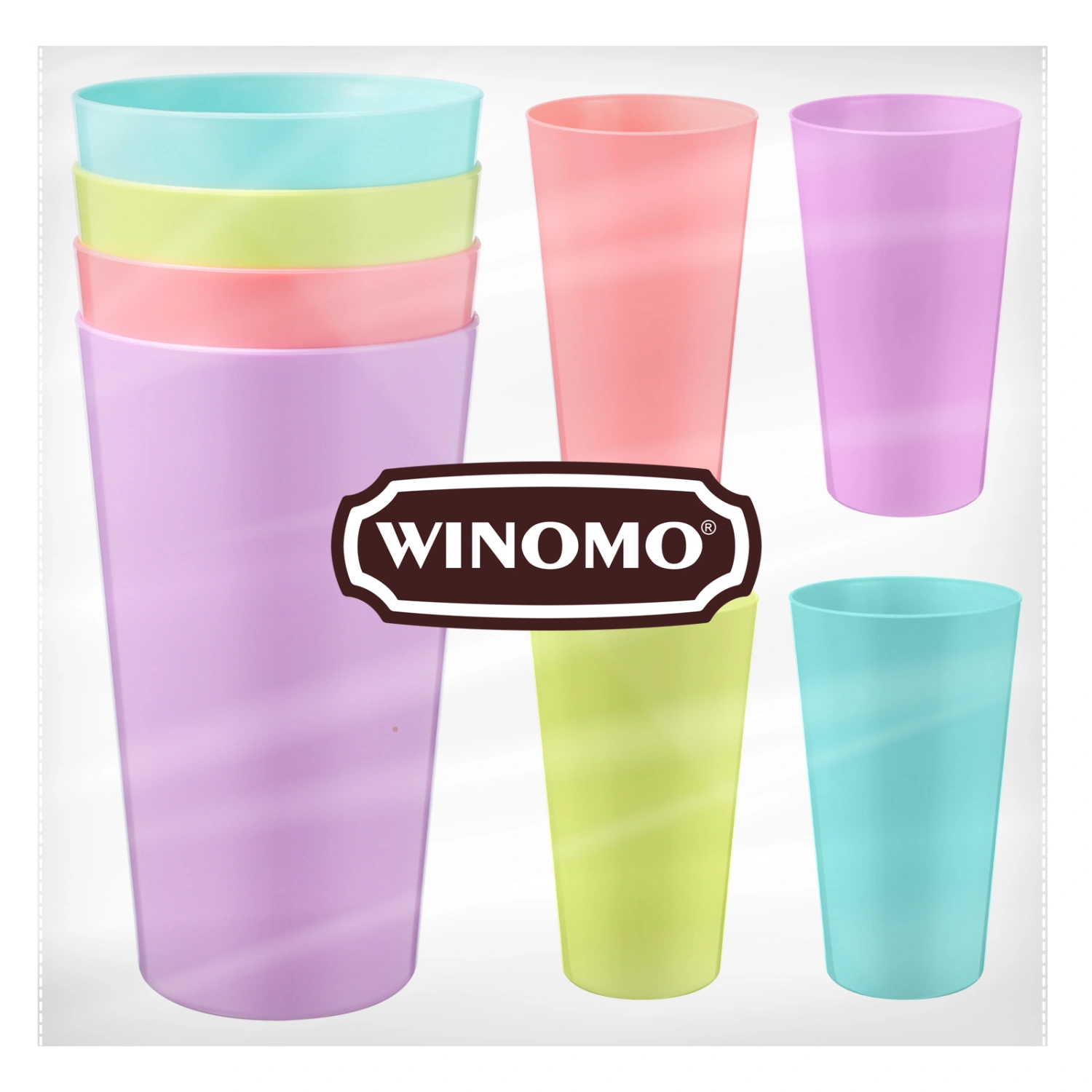 WINOMO Water Drinking Tumblers Reusable Water Cups Plastic Cups Beverage Tumblers Household Cups (Mixed Color)