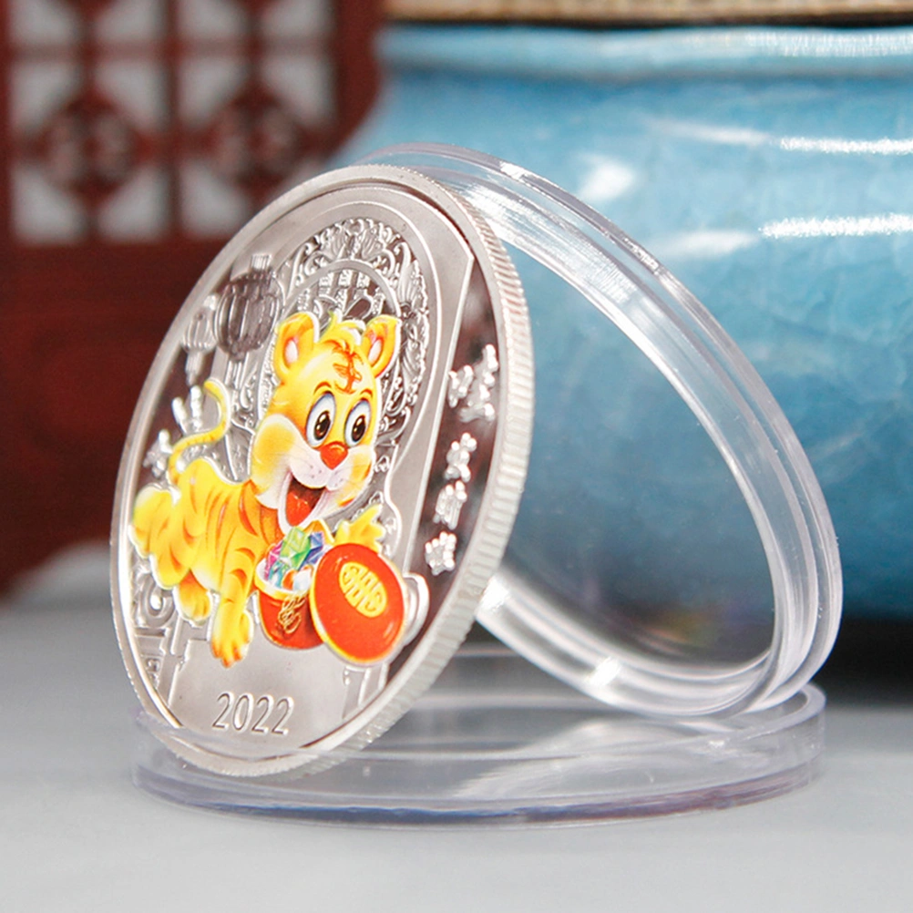1 Set Tigers Year Commemorative Coin Zodiac Tigers Year Iron Coins New Year Gift