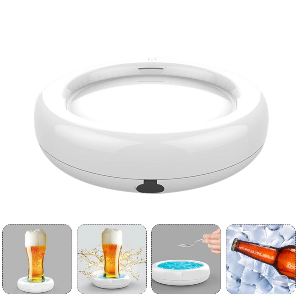 1Pc Ultrasonic Beer Foamer Machine Portable Beer Bubbler Maker (White)