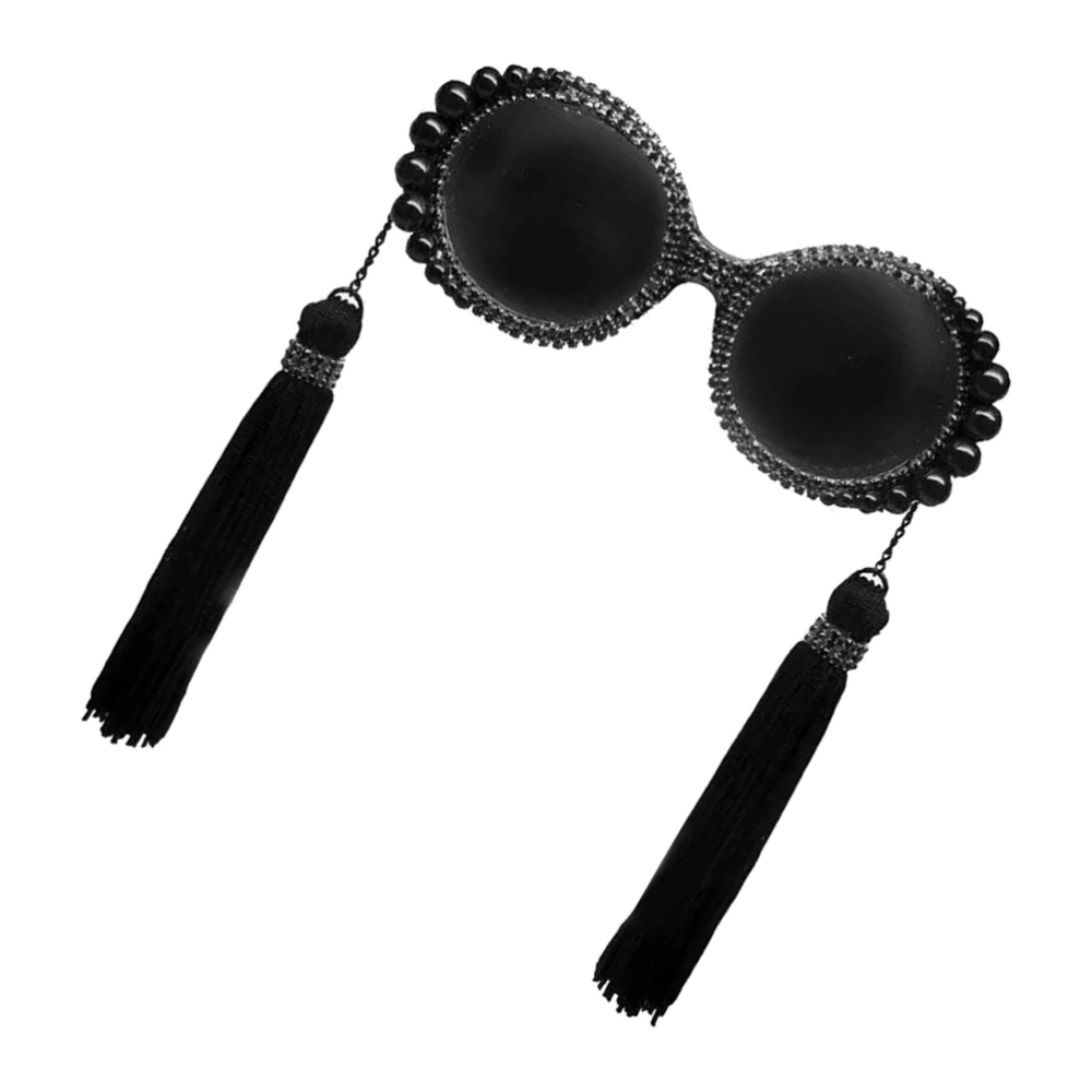 Vintage Round Sunglasses Unique Tassel Sunglasses Cosplay Photo Eyewear