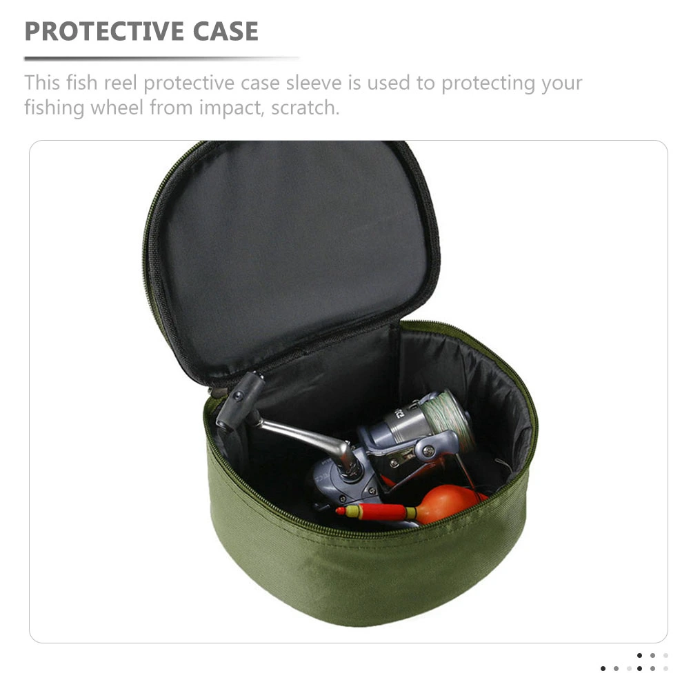 Fishing Reel Bag Fishing Wheel Reel Protective Case Fishing Gear (Army-green)
