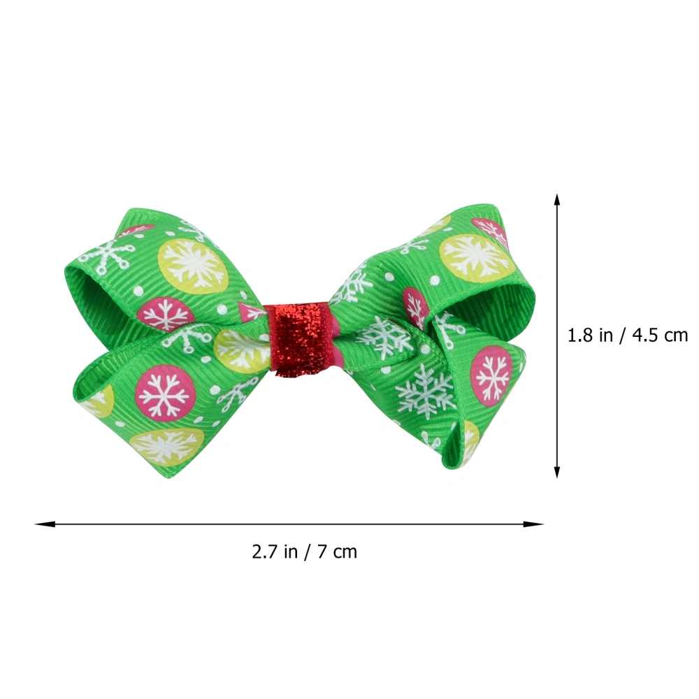 1 Set/9pcs Christmas Decorative Hairpins Lovely Barrette Cartoon Bow Hair Ring