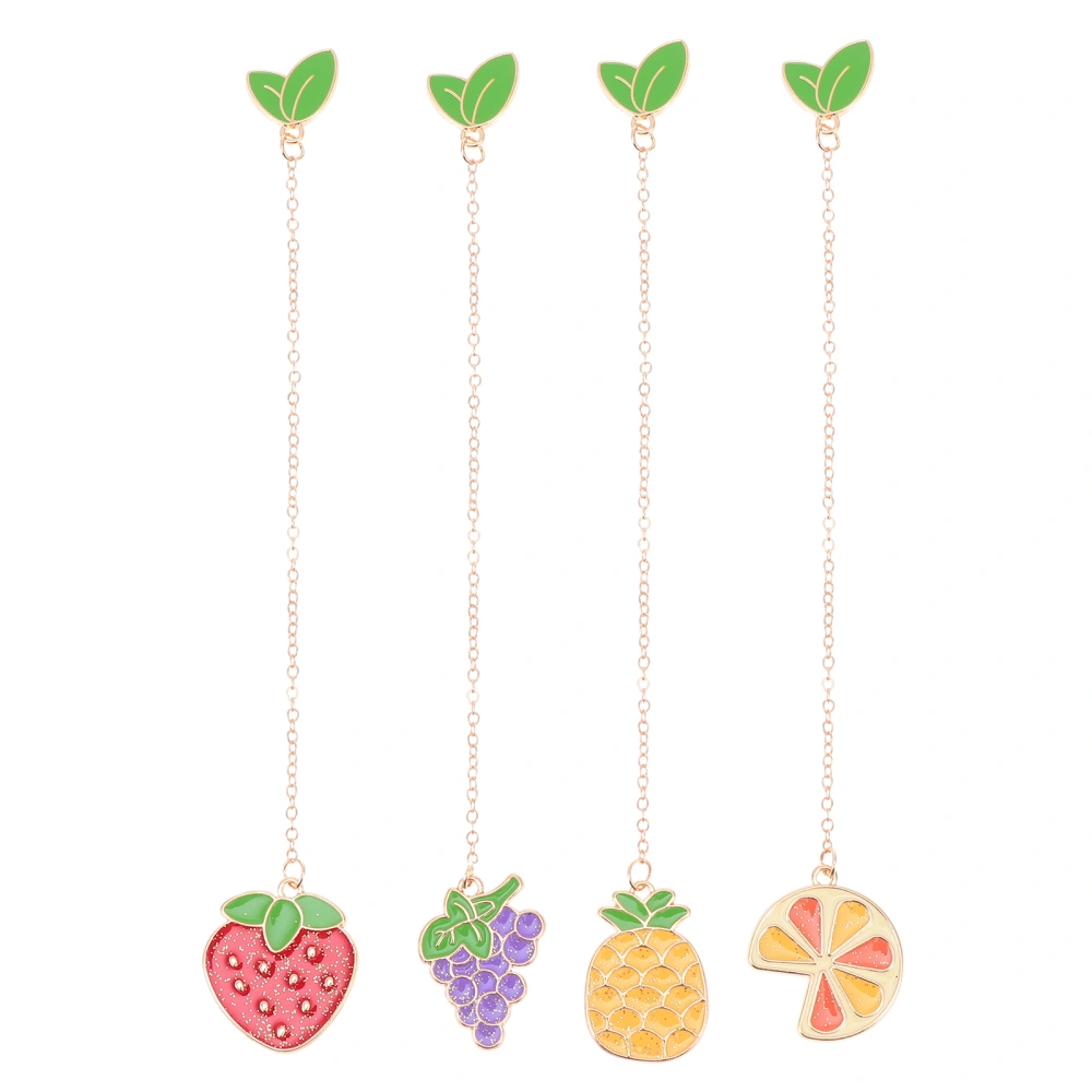 1 Set 4Pcs Students Reading Bookmarks Pendants Metal Bookmarker (Assorted Color)