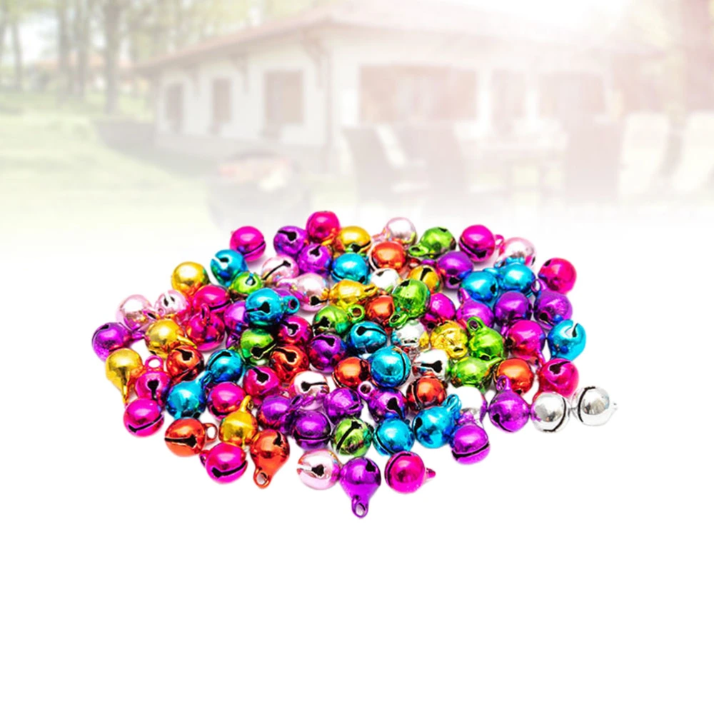 100pcs 10mm Mini Bells Christmas Bells Pendant Accessories Colorful Hanging Ornaments Supplies for DIY Bracelet Backpack Hanging Decor