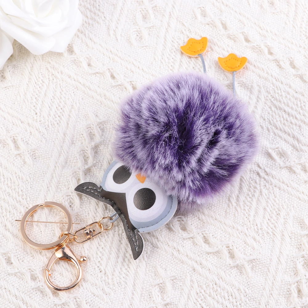 Owl Shape Keychain Key Chain Pendant Decor Keychain Gifts for Bag Car Key (Two-tone Purple)