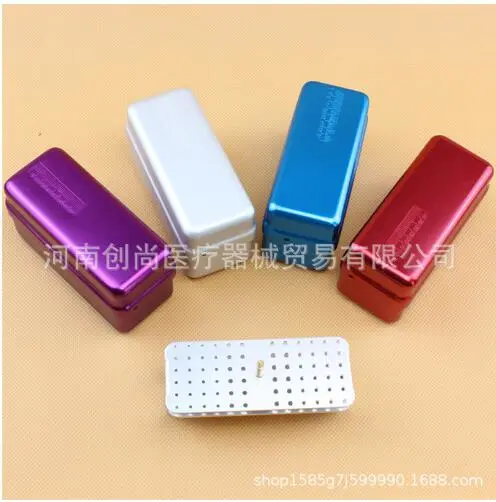 Aluminum Sterilizer Case 72-Hole Dental Disinfection Holder Box for Oral Care Tools