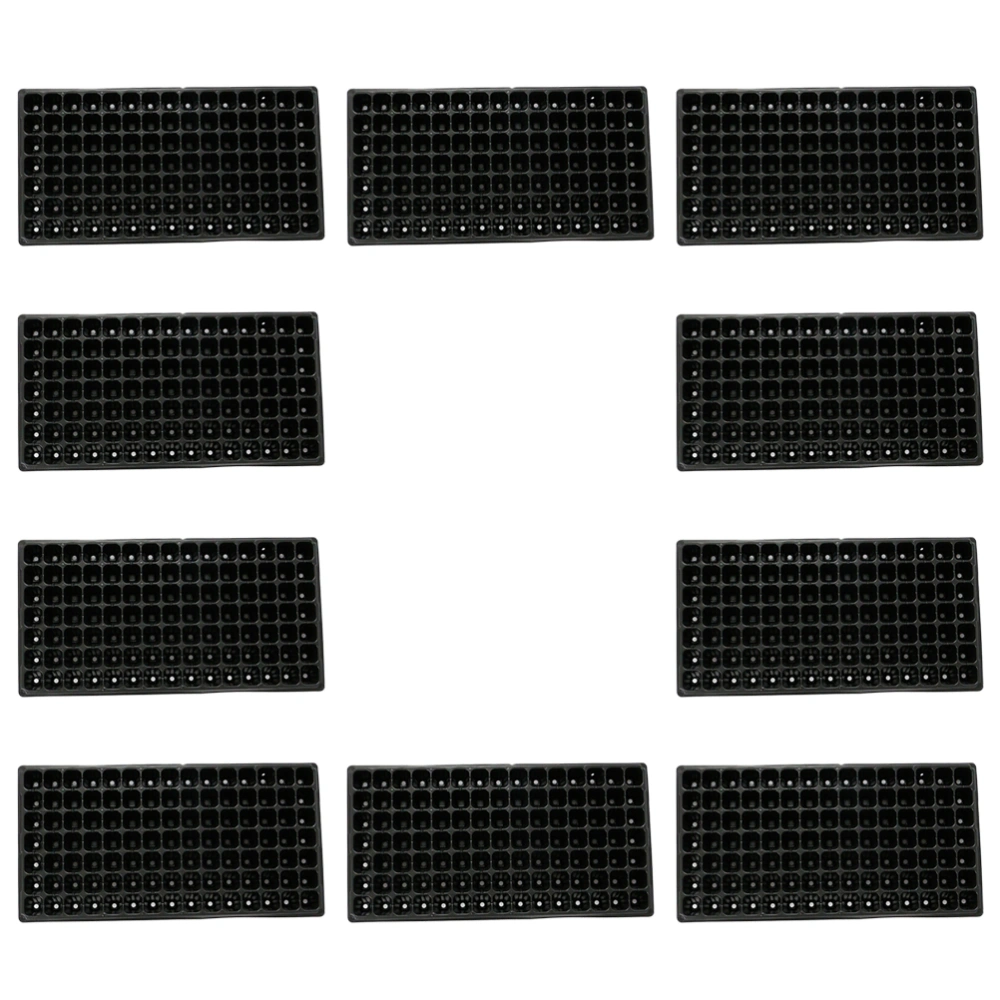 10 Pcs Tray Sprout Plate 105 Cells Nursery Pots Holes Tray for Home Gardening Balcony DIY (Black, 90g)