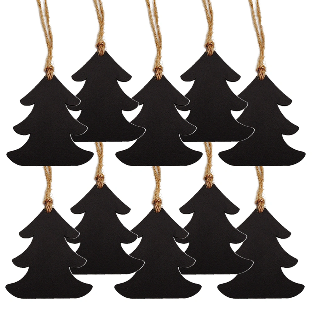 10pcs Christmas Blackboard Doule Side Blackboard Christmas Tree Twine Pendant Message Decorative Hanging Pendant