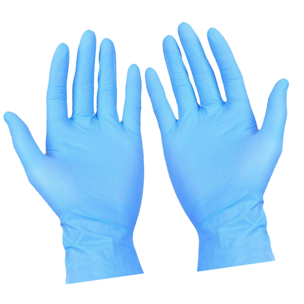 50pcs Disposable Nitrile Gloves Oil Proof Waterproof Multipurpose Cleaning Washing Gloves - Size L (Sky-blue)