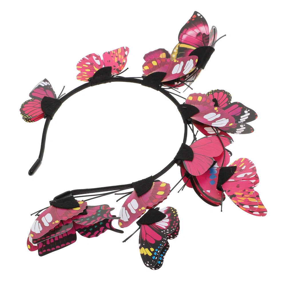 1pc Simulated Butterflies Headband Butterflies Headdress Creative Hair Decor