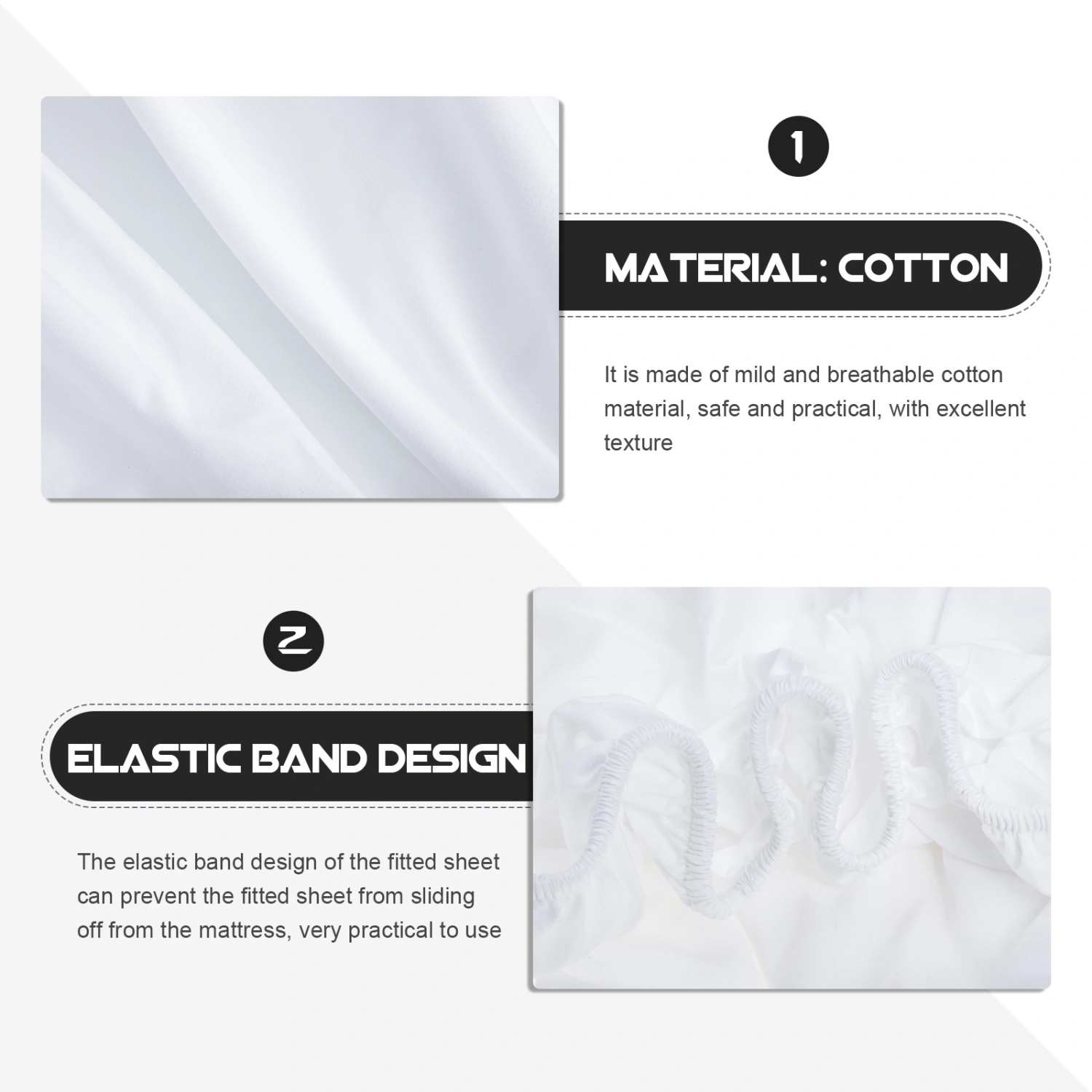 Comfortable Cotton Fitted Sheet for Home Waterproof Hotel Fitted Sheet