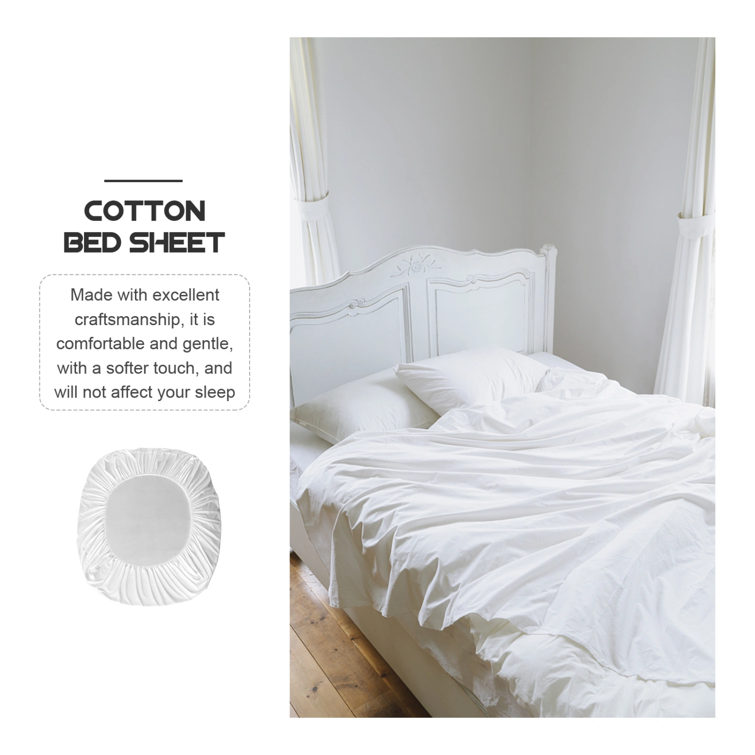 Comfortable Cotton Fitted Sheet for Home Waterproof Hotel Fitted Sheet