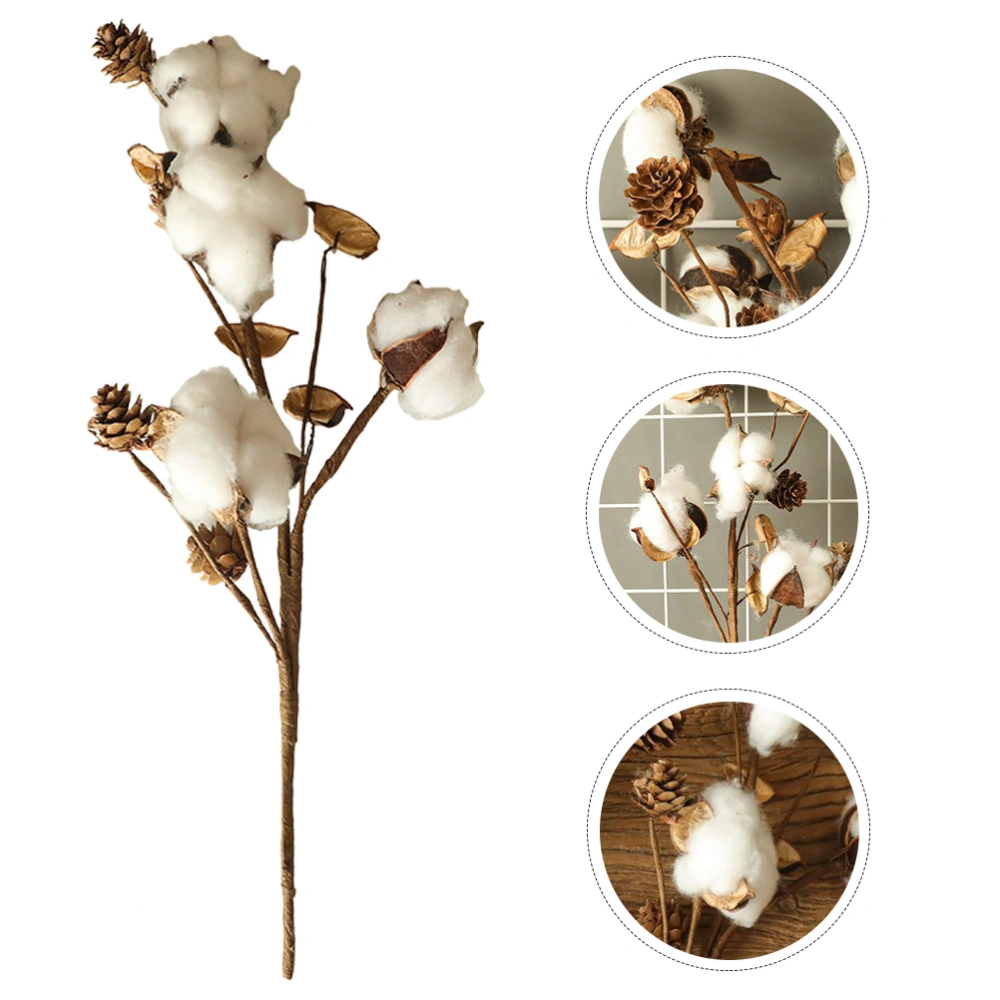 2 Pcs Beautiful Cotton Bouquets Adornments Realistic Vibrant Bouquets (White)