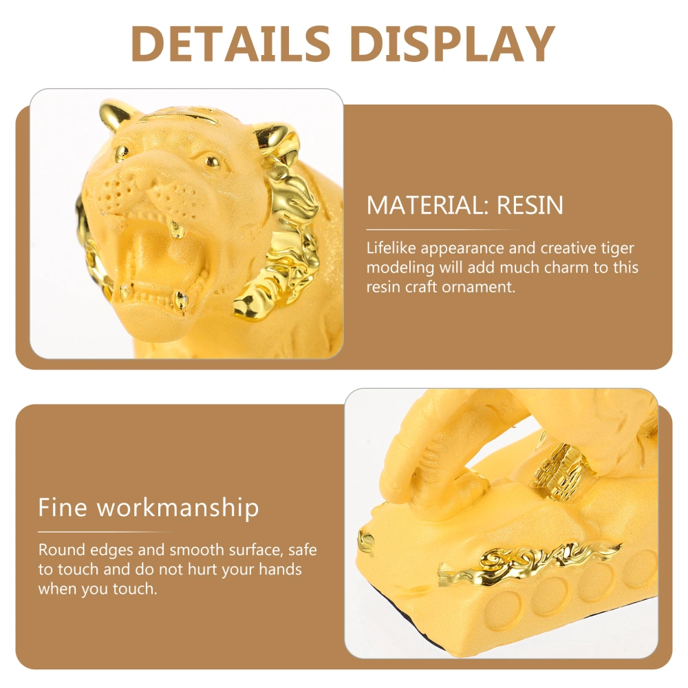 1pc Resin Office Adornment Handiwork Resin Tiger Decor Housewarming Gift