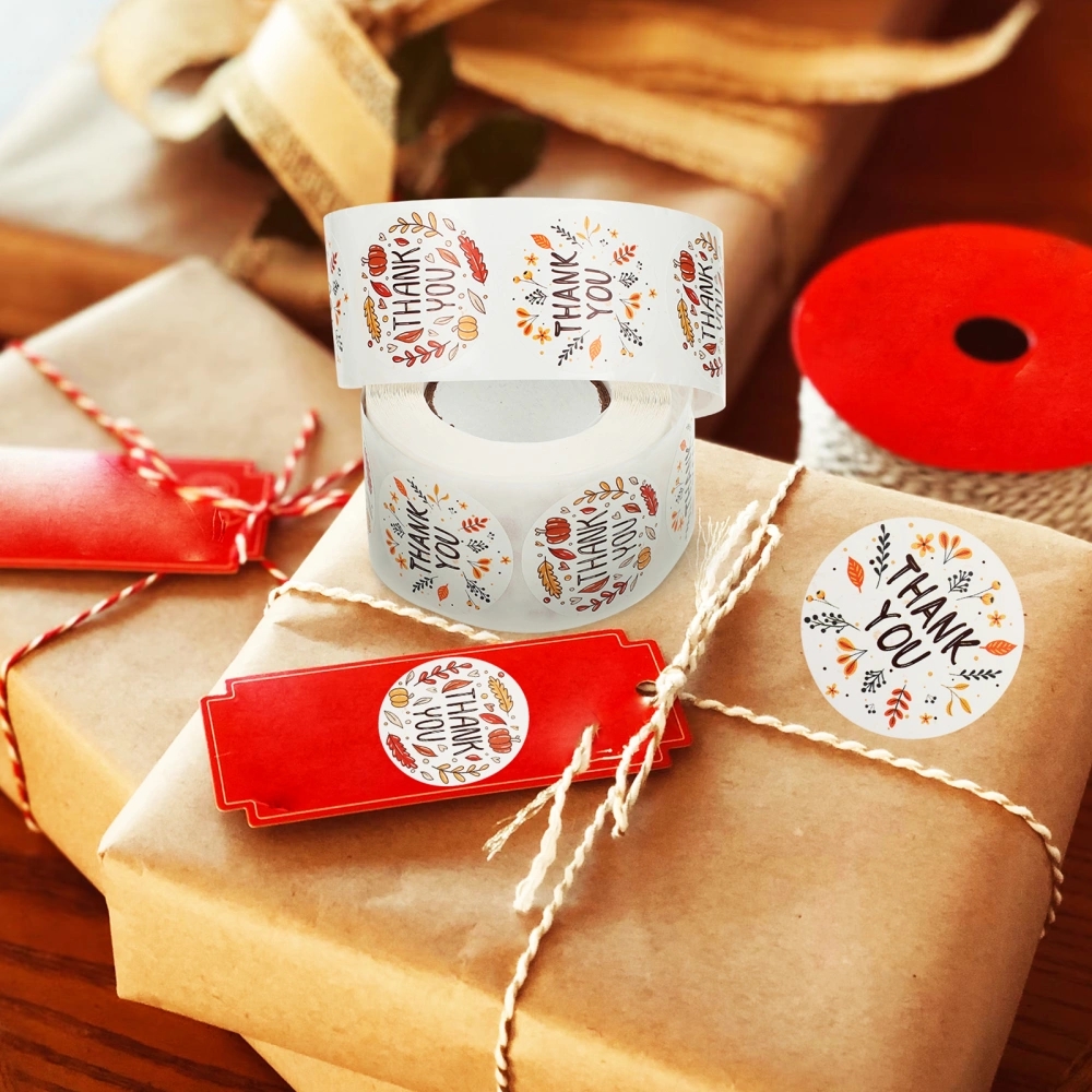 2 rolls of Thanksgiving Stickers Cartoon Stickers Envelope Sealing Stickers