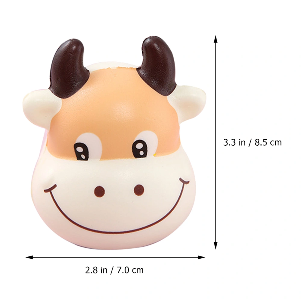 1pc Simulated Cow Head Pinch Toy Stress Relief Toy Lovely Photography Prop