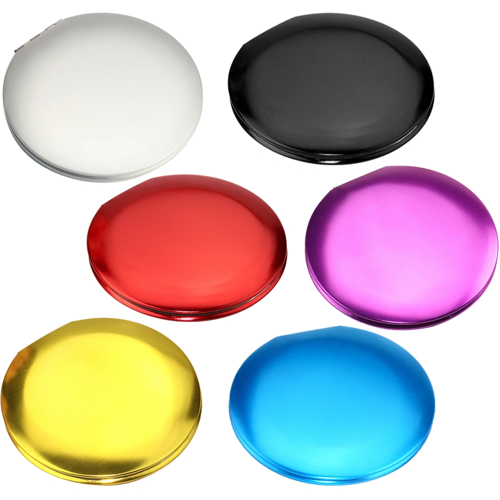 6Pcs Portable Small Mirror Round Shape Mirror Foldable Mini Mirror Outdoor Makeup Mirror