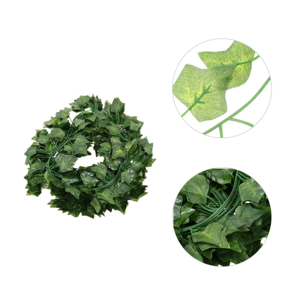 12 Pcs Imitation Fake Vine Sweet Potato Leaf Green Plant Rattan for Home Garden Decor