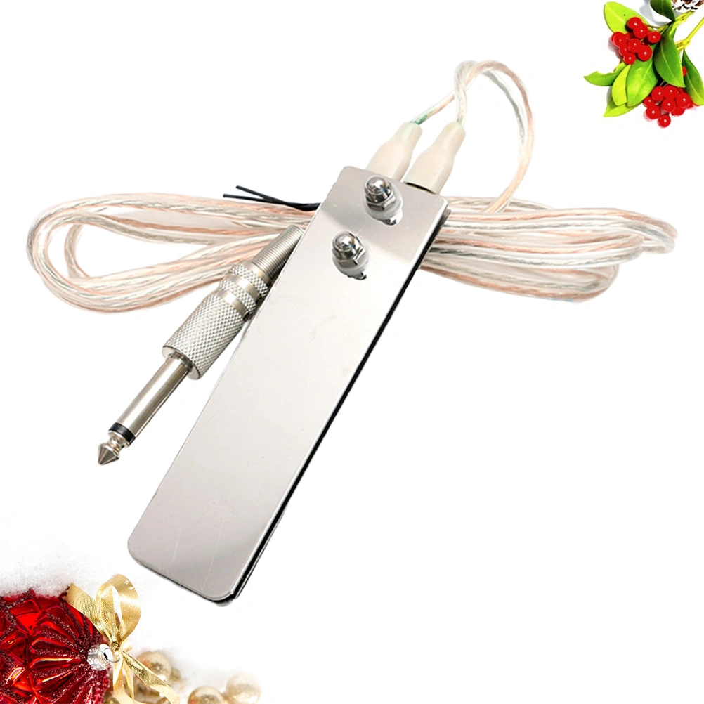 1Pc Stainless Steel Machine Foot Pedal Professional High Resilience Switch Round Plastic Foot Switch Foot Pedal（Silver）