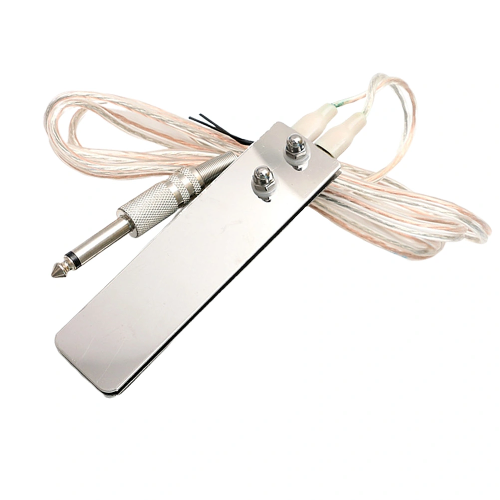 1Pc Stainless Steel Machine Foot Pedal Professional High Resilience Switch Round Plastic Foot Switch Foot Pedal（Silver）