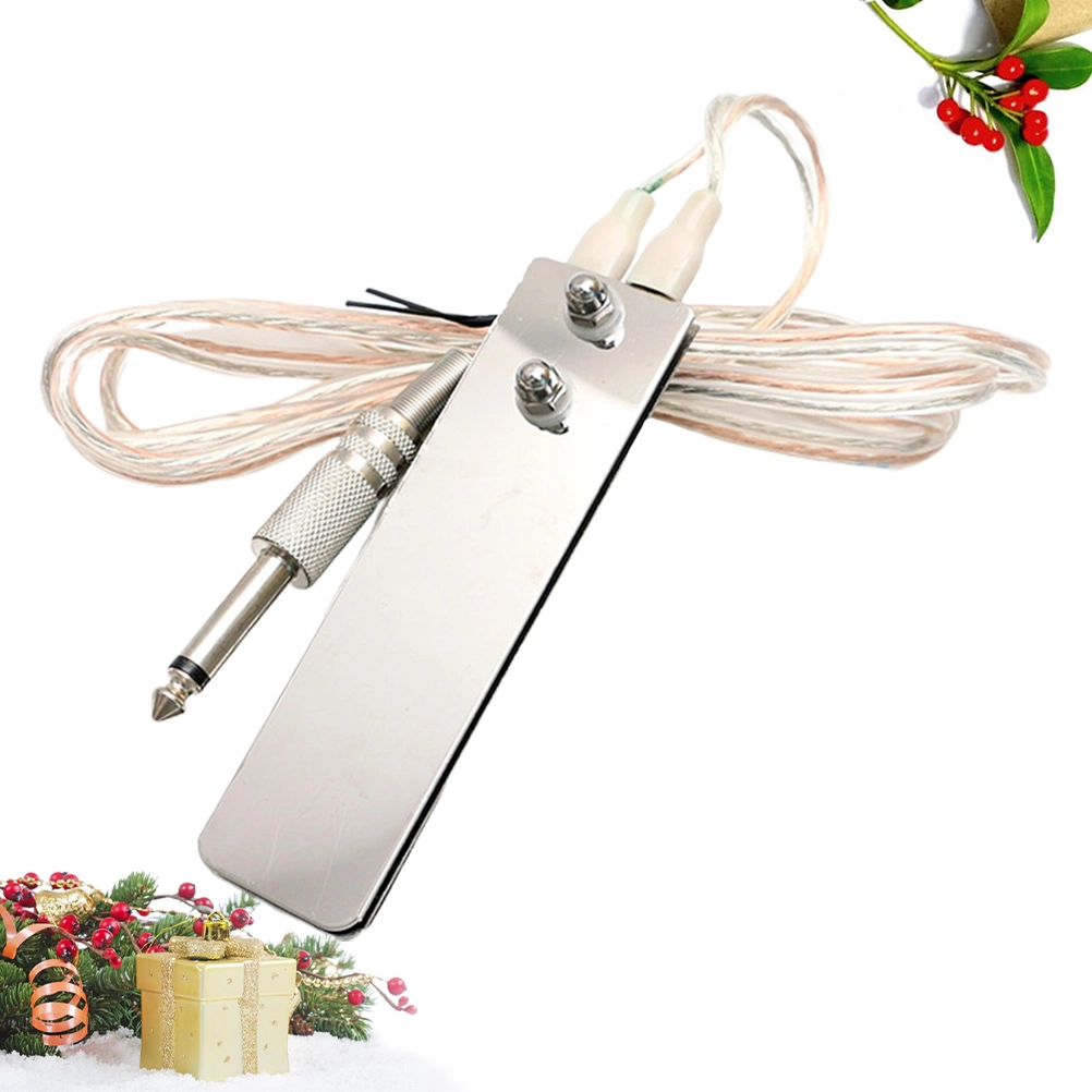 1Pc Stainless Steel Machine Foot Pedal Professional High Resilience Switch Round Plastic Foot Switch Foot Pedal（Silver）