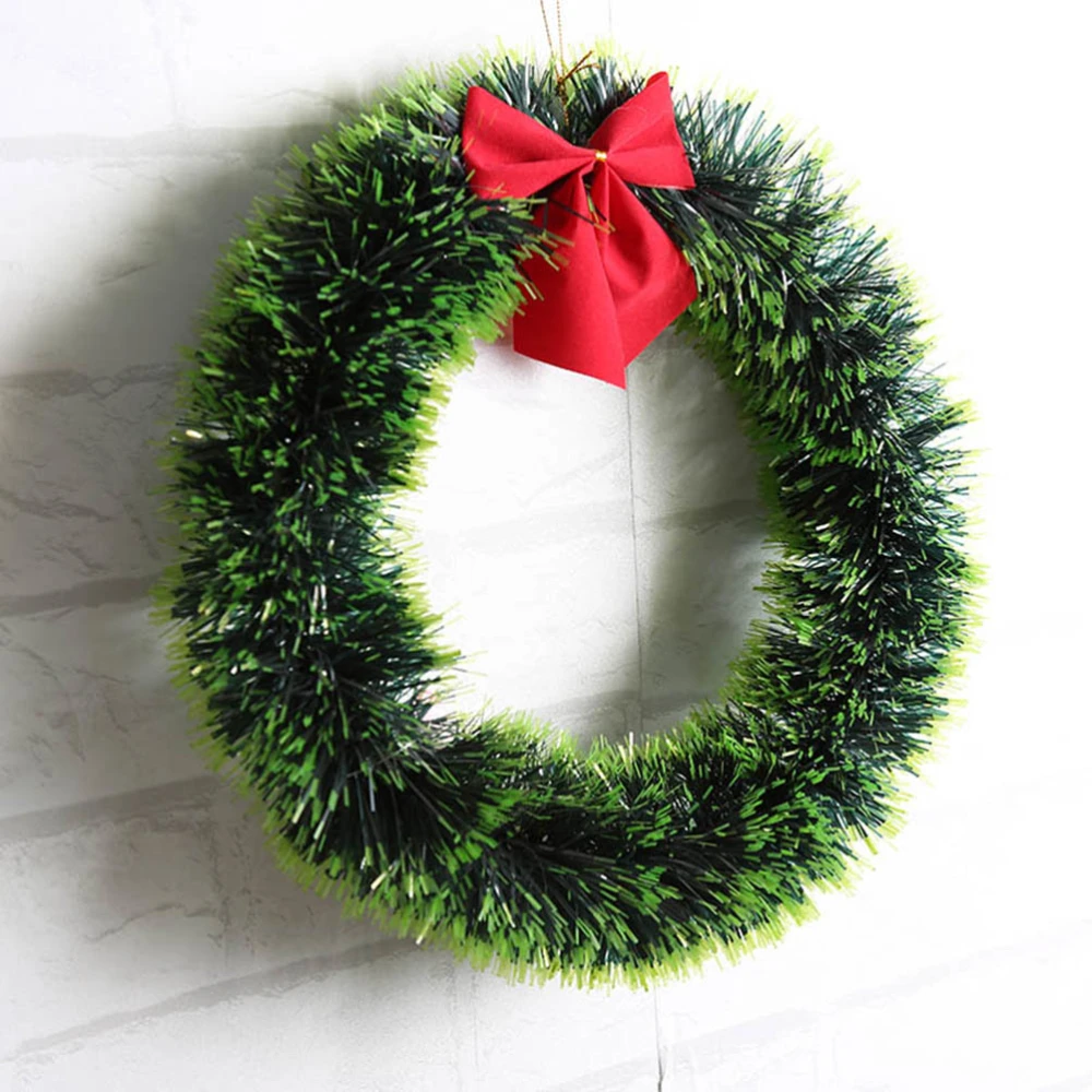 Christmas Green Wreath Decorative Garland with Bowknot (Green)