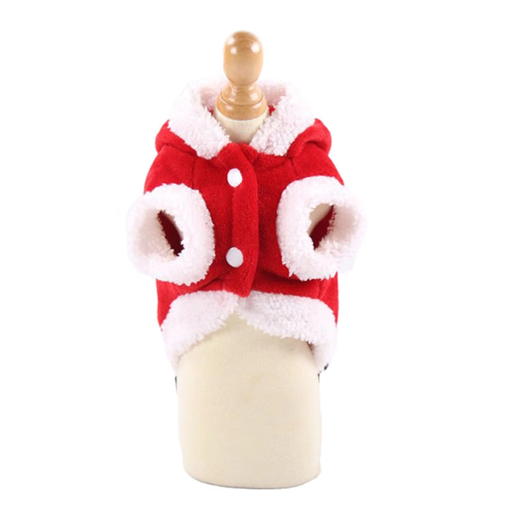 Christmas Pet Dog Clothes Plush Red Elk Santa Claus Pet Clothing Xmas Party Festive Pet Cat Puppy Performance Costume Transformed Coat (Red, XL)