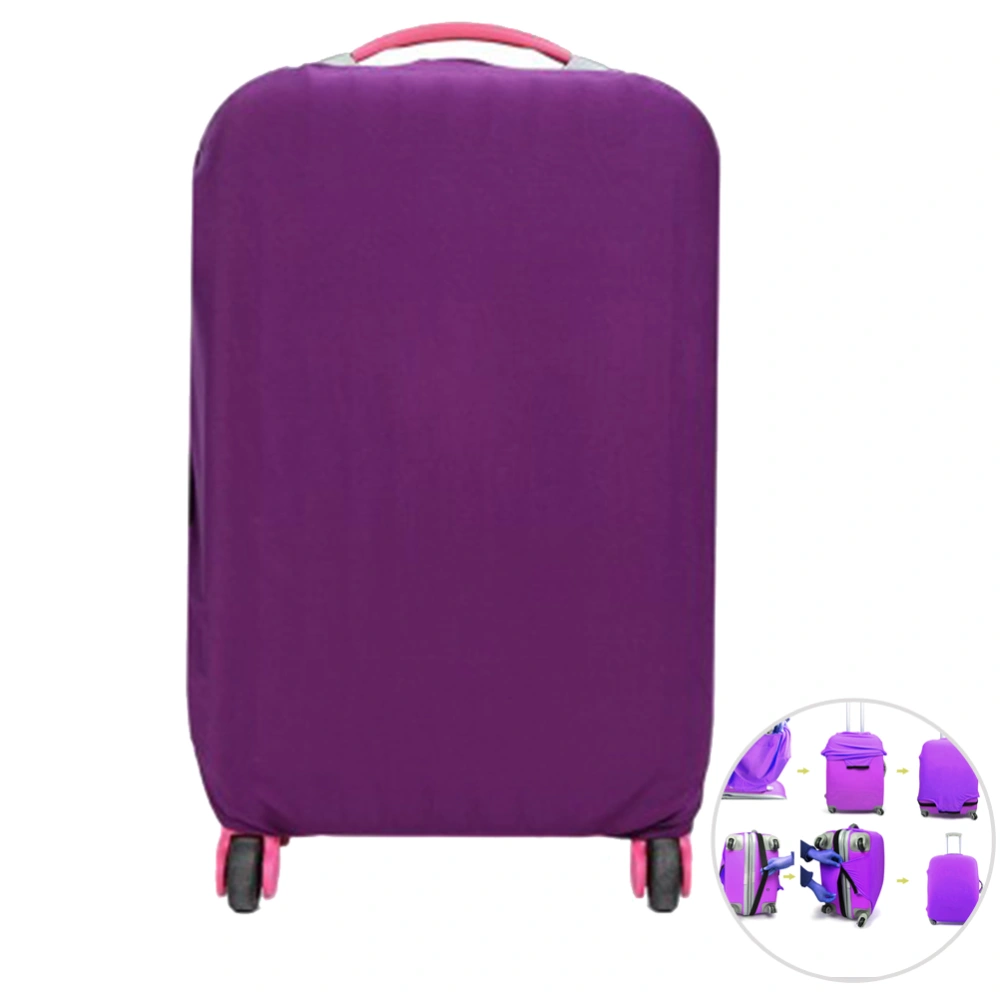 Elastic Travel Luggage Cover Suitcase Trolley Case Protective Bag Dustproof Protector for 18-20 Inches (Purple)