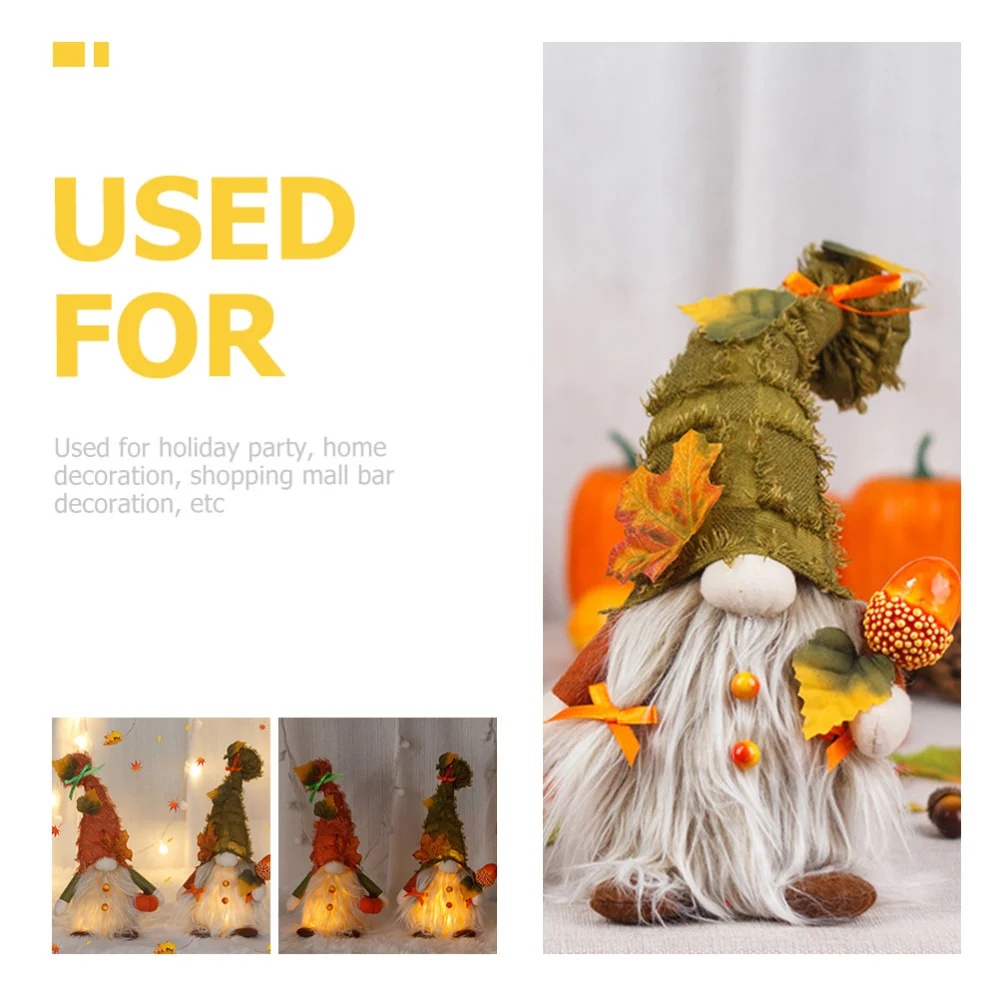 2pcs Thanksgiving Gnome Doll Ornaments Party Gnome Doll Adorns Delicate Gnome
