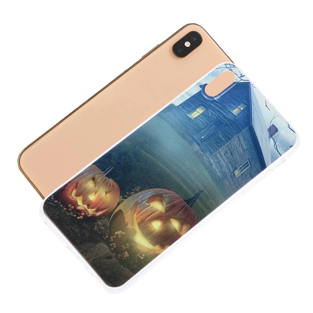 1pc Halloween Phone Cover Cartoon Printed TPU Phone Case Phone Protector Compatible for iPhone XS MAX Horror House