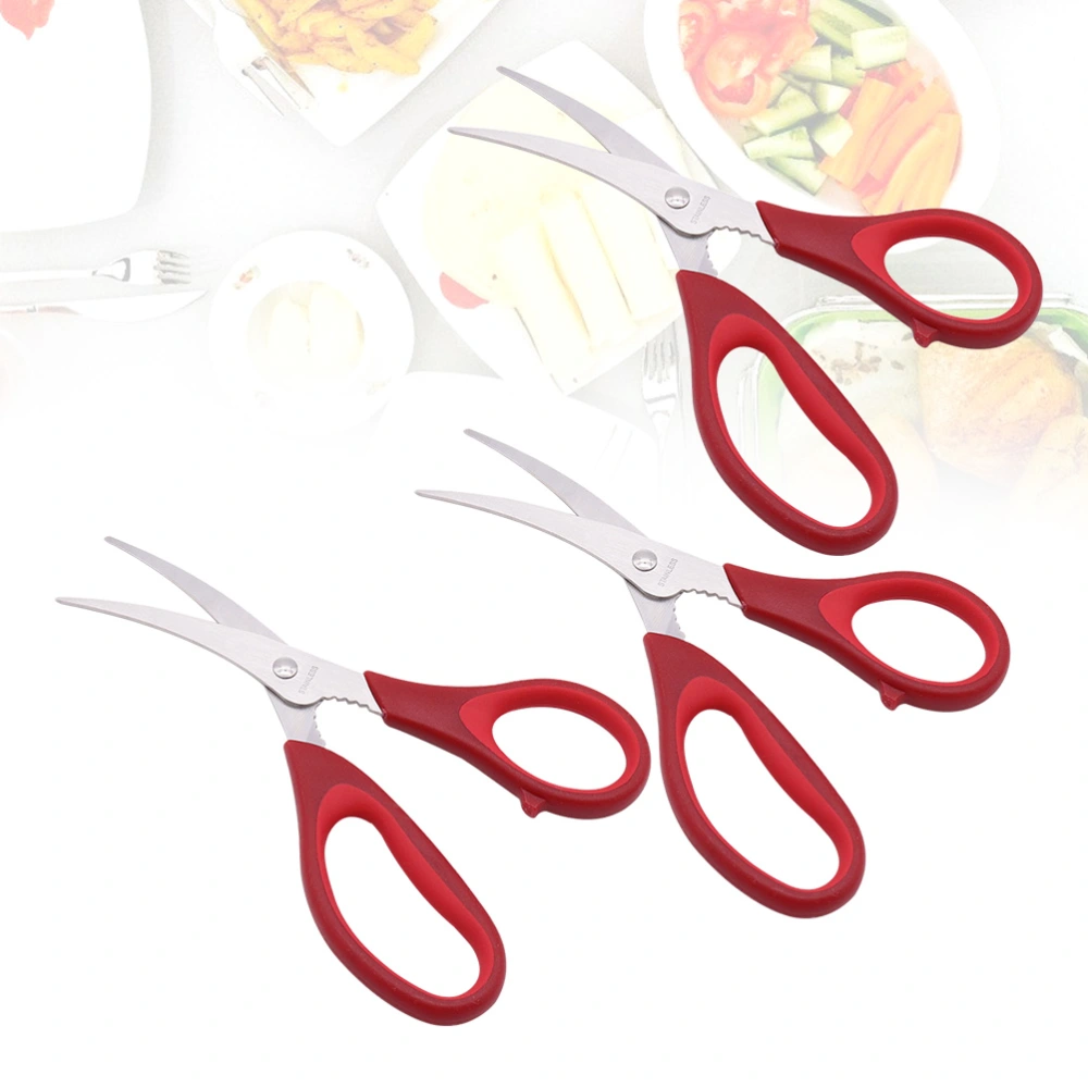 3pcs Stainless Steel Scissors Heavy Duty Kitchen Shears Multifunctional Bone Scissors for Poultry Turkey BBQ Seafood