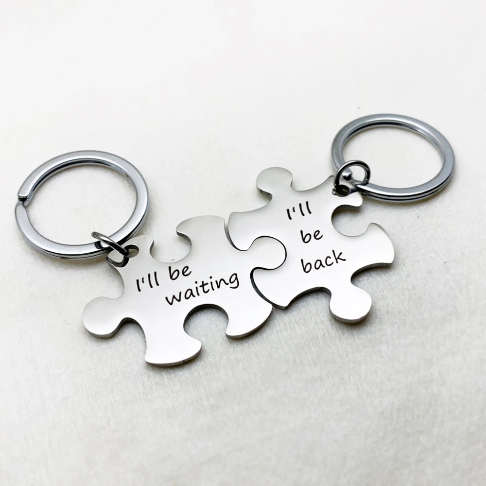 Key Rings Key Chain Key Pendant I'll Be Waiting I'll Be Back for Friends Family Member Silver