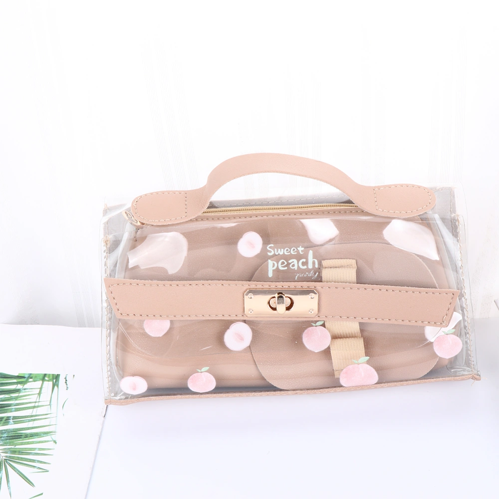 Creative Transparent Pencil Case Simple Large Capacity Pen Storage Bag Portable Stationery Pouch Cosmetic Bag for Kids Women Girls (Coffee)