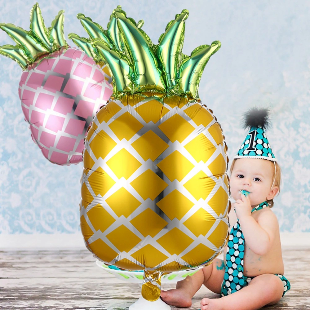 6pcs in 1 Set Hawaiian Party Decoration Pineapple Balloons Aluminum Foil Balloons Party Layout Supply