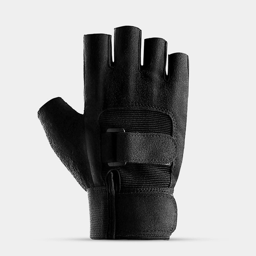 Fitness Gloves Wrist Protectors Half Finger Gloves Sports Equipment Weightlifting Gloves Training Riding Gloves for Men Women (Size M, Black)