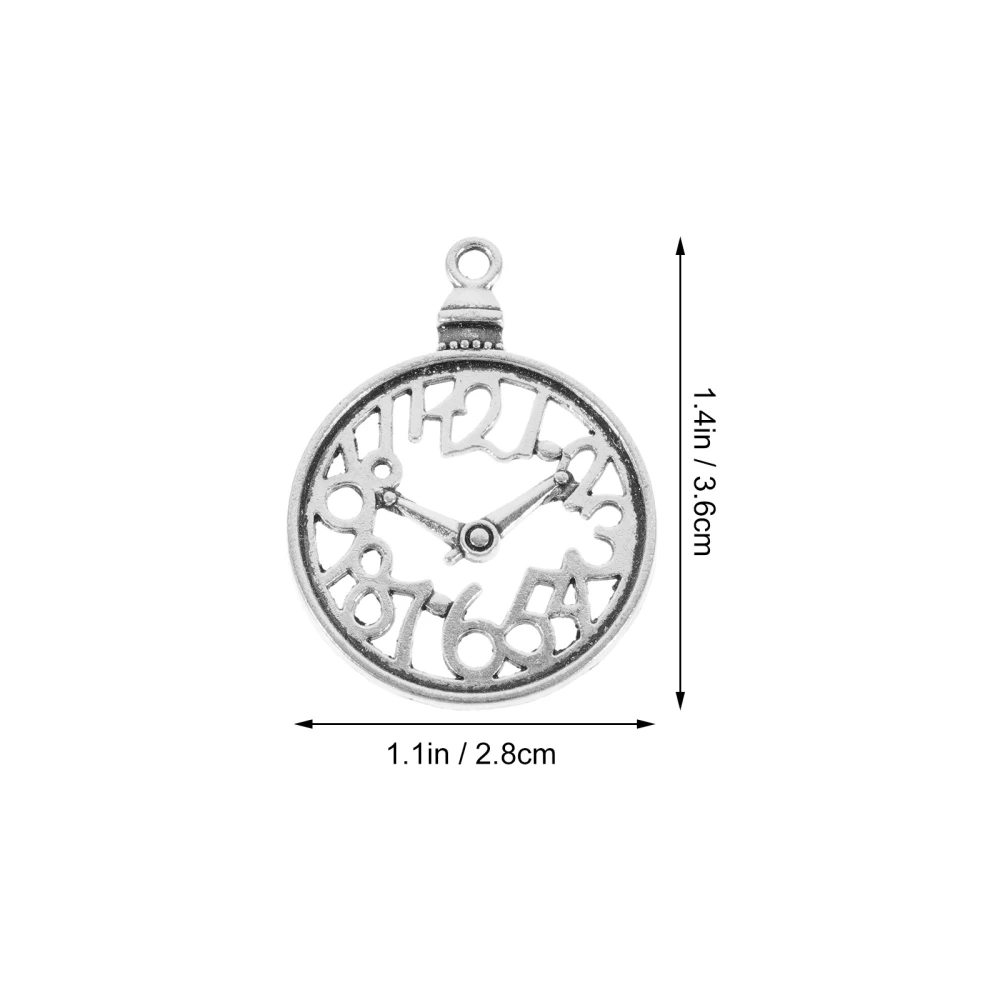 60 Pcs Clock Shape Pendant Jewelry Pendants DIY Necklace Bracelet Key Chain Pendants