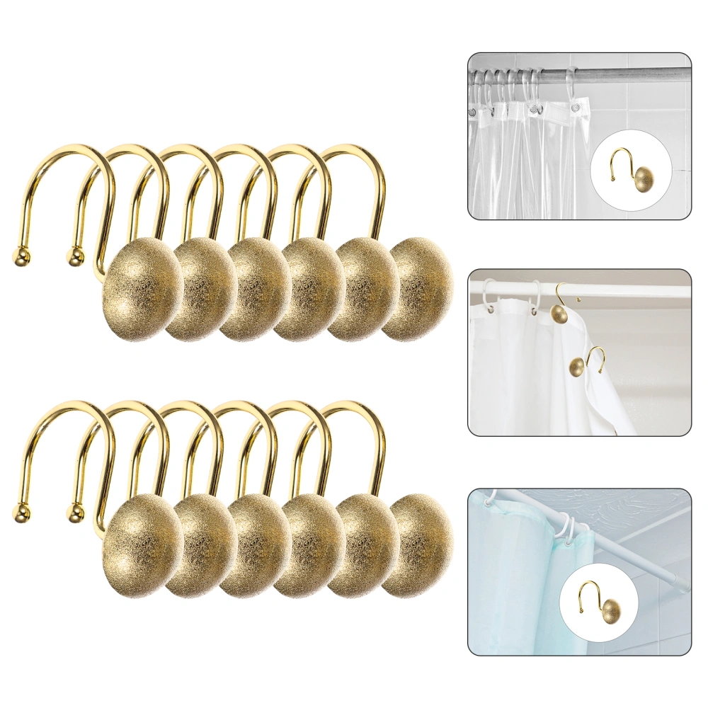 12pcs Shower Curtain Hooks Semicircle Stainless Steel Decorative Curtain Hangers