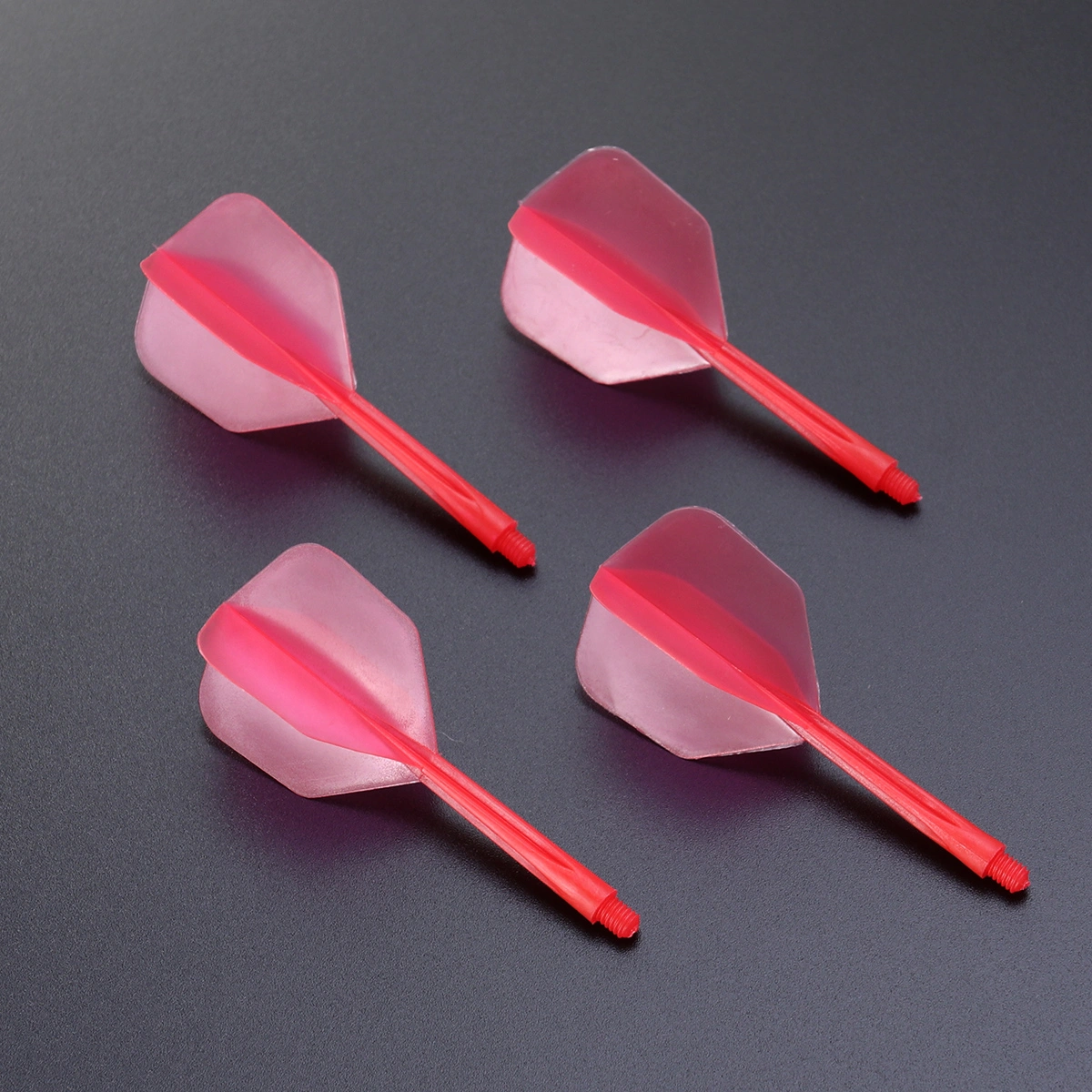 4 Pcs Transparent Fine Thread Dart Flights Darts Accessory Outdoor and Indoor Sports Dart Tail Wings (Fine and Small Thread, Red)